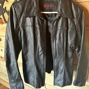 Guess Black Leather Jacket